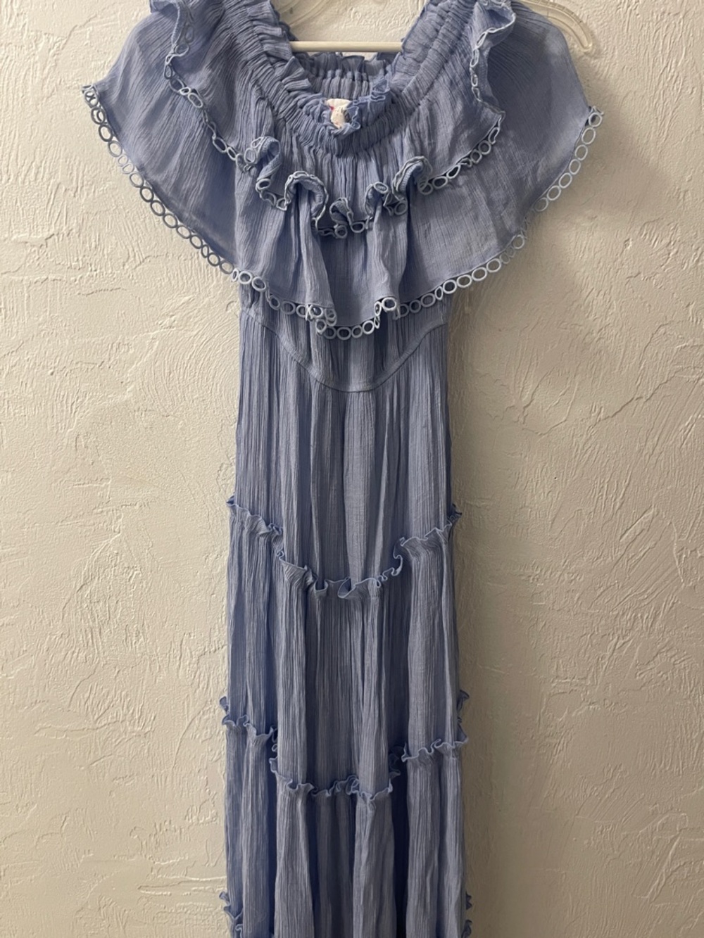 L'ATISTE Powder Blue Ruffled Maxi Dress, Size Small